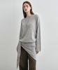 MONGDOL Loose Alpaca Boat Neck Knit Top Gray Mdkt119Gray
