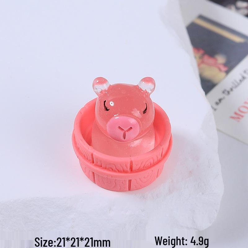 Luminous Pink 3D Cartoon Resin Ornaments for DIY Crafts