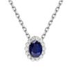 Huitan Ästhetische Damen-Anhänger-Halskette Party Verlobung Hochzeit Charmante Schmuck-Accessoires Eingerichtet Blauer Glänzender Kubischer Zirkonia