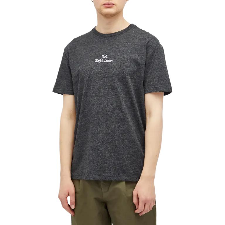 Polo Ralph Lauren Embroidered Drop Shoulder Round Neck Short Sleeve T-Shirt Men Tops Black 710936585-022