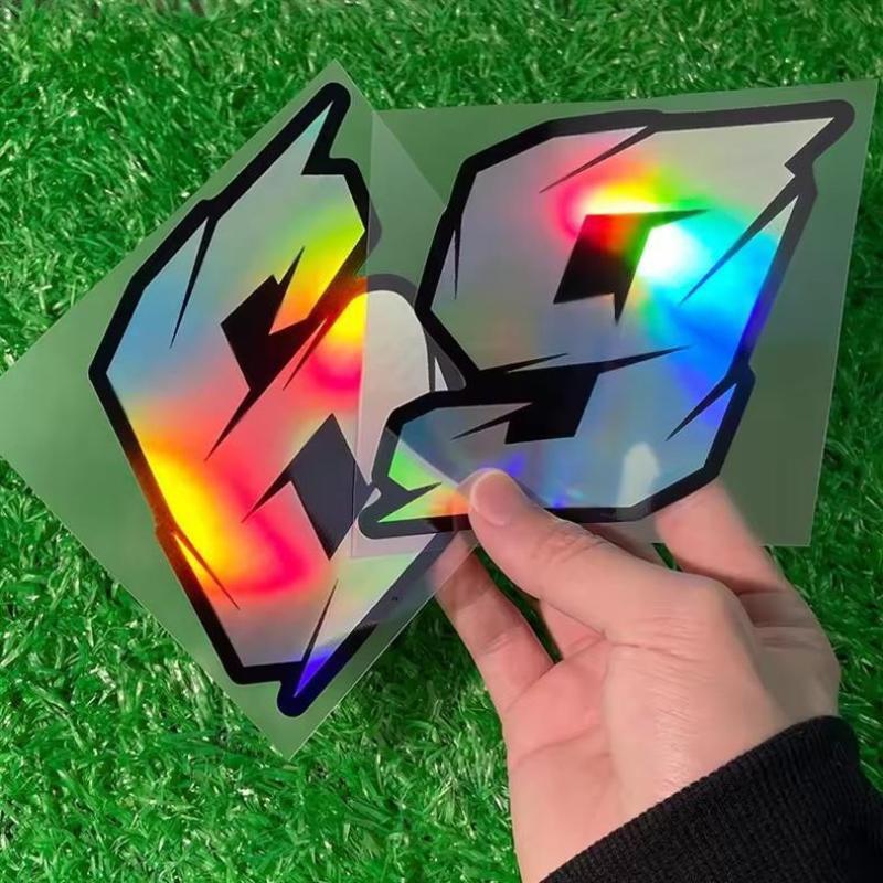 0123456789 Color Laser Number Car Motorcycle Stickers Fuel Tank Fairing Diy Moto Helmet Body Vinyl Decals Accessories