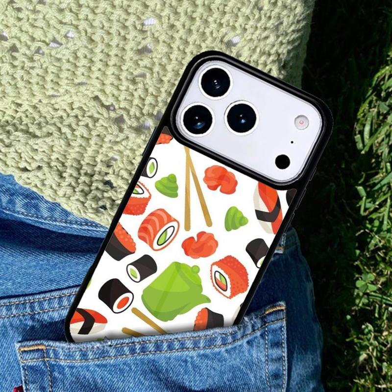 Sushi Pattern Phone Case For iPhone 17 AIR 16 Pro Max 15 14 Pro 11 12 13 Shockproof Silicone Cover