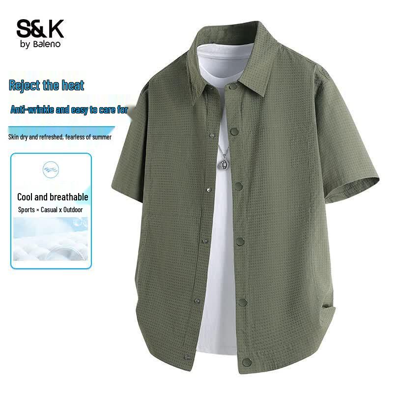

Baleno S&K Men s Breathable Short Sleeve Shirt 5XL