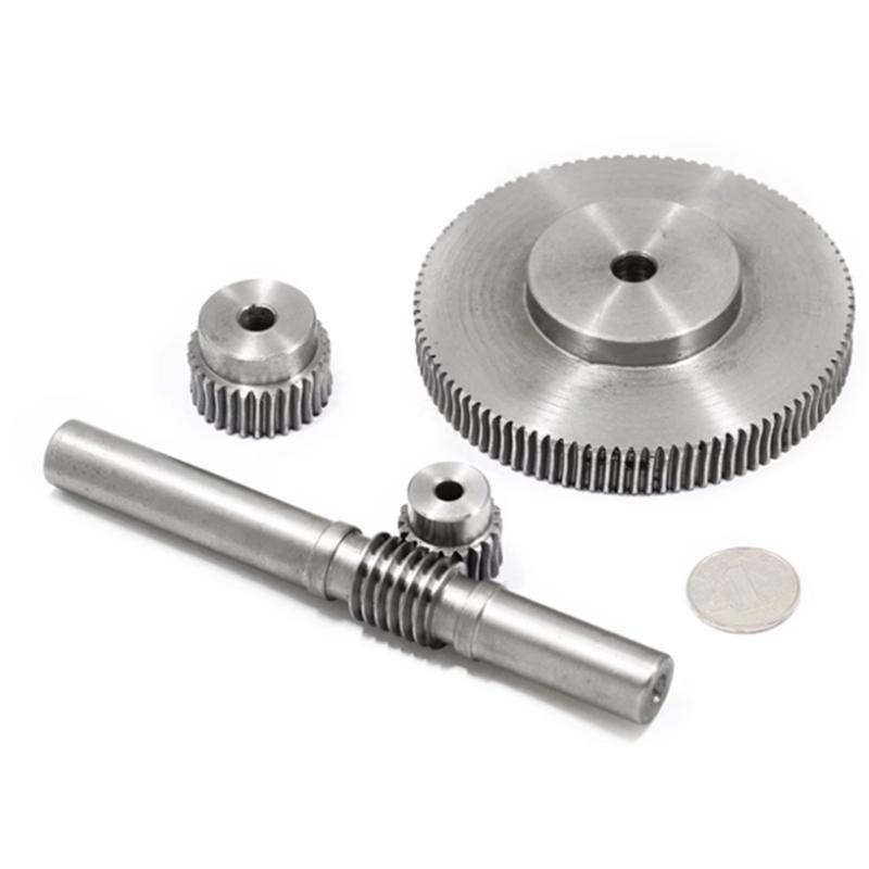 1 Set 1,0/1,5M Schneckengetriebe mit Stange Untersetzungsverhältnis 1:15/20/25/30/35/40/45/50/55/60/80 Zähne Schneckengetriebe Untersetzer Getriebeteile