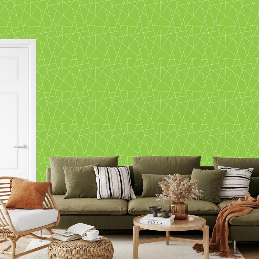 Wallpaper Geometric Pattern Lime, Lime Center 50x1000