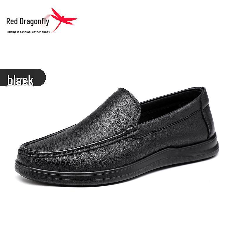 Red Dragonfly Men s Sheepskin Moccasins - Genuine Leather Slip-on Loafers, Soft Sole, Casual Low Heel Shoes 44