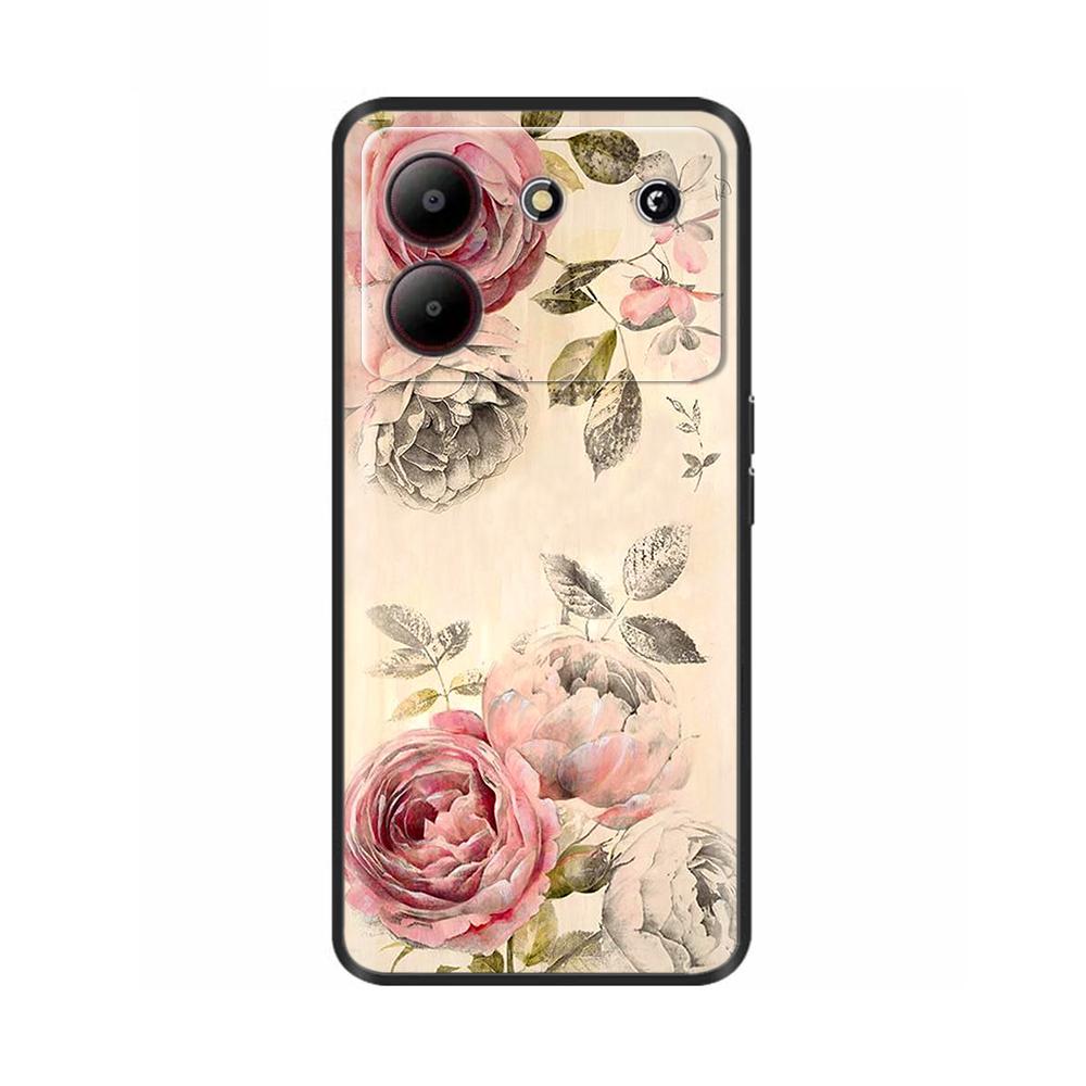 Cover For ZTE Blade A54 4G Case Silicone Painted Soft Protective Black Coque For ZTE Blade A34 BladeA54 Cartoon TPU BladeA34 Bag