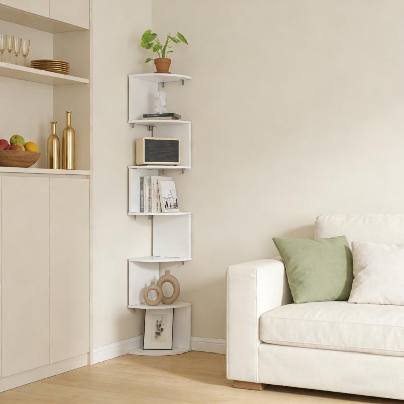Space Saving 7 Layer Wall Mounted Corner Shelf Perfect For Home Office Display Storage And Arrangement