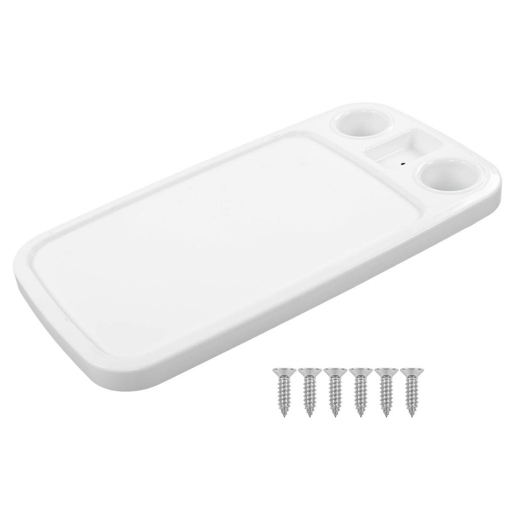 L860 W460mm RV Table Top Wood with 2 Drink Holder Easy To Clean Boat Table Top for Caravan MPV