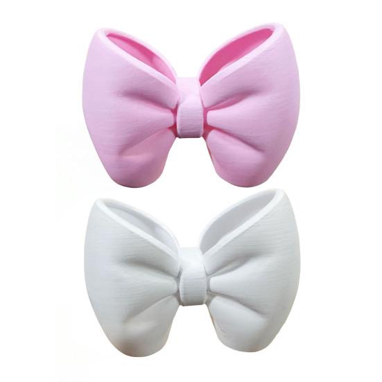 Držák na zubní kartáček s mašlí 3D tištěný Růžová Bílá Mašlička Organizér na zubní kartáček a pastu Dekorace do koupelny Multifunkční krabička na pera