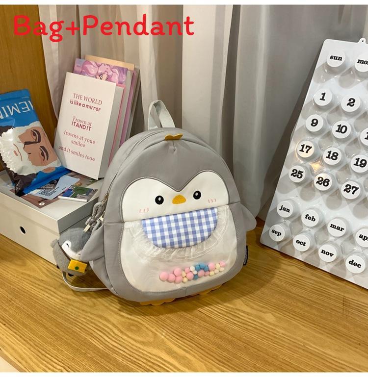 Min Cartoon Girl Backpack With Breathable Nylon For Daily Use And Laptop Storage