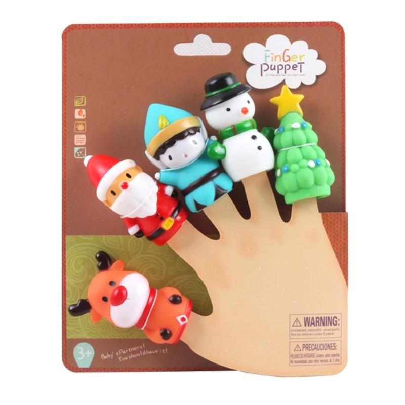 Festival Finger Puppets Toys Small Christmas Finger Hood Kids Toys Novelty Vinyl Festival Gifts