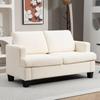 Divano a 2 posti 120 cm con cuscini dello schienale rimovibili, tessuto in ciniglia per soggiorno, camera da letto, ufficio, beige