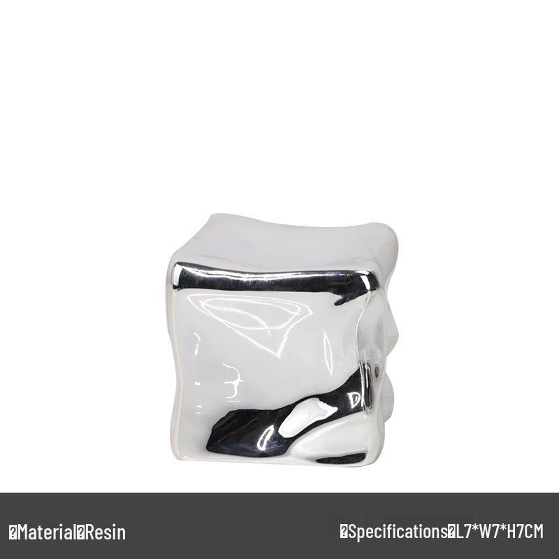 Minimalist Resin Abstract Ice Cube Paperweight Ornament