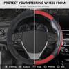 Sport Leather Steering Wheel Cover 37-39cm Universal Breathable for Car Truck SUV Van, Anti Slip Odorless Car