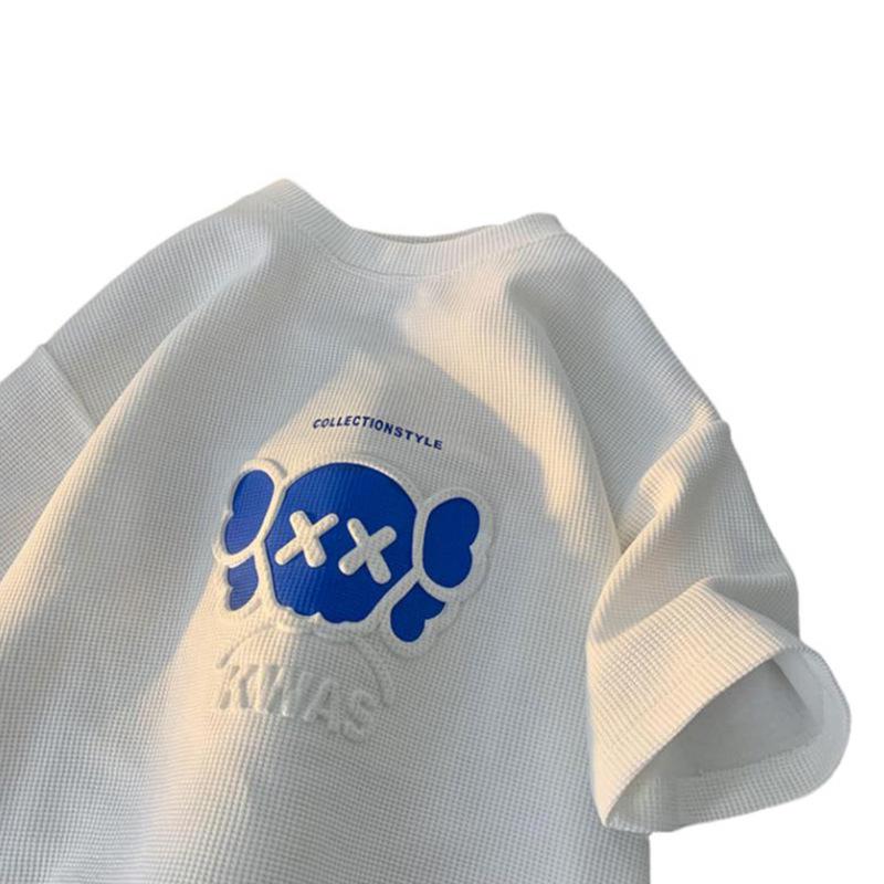 Short-sleeved T-shirt for men, summer loose men's clothing, trendy brand, heavyweight couple half-sleeved clothes