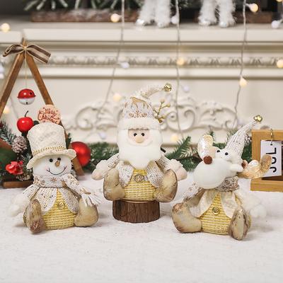 New Christmas Decorations Illuminated Santa Claus Figurine Decorations Reindeer Snowman Dolls Home Decoration Holiday Supplies
