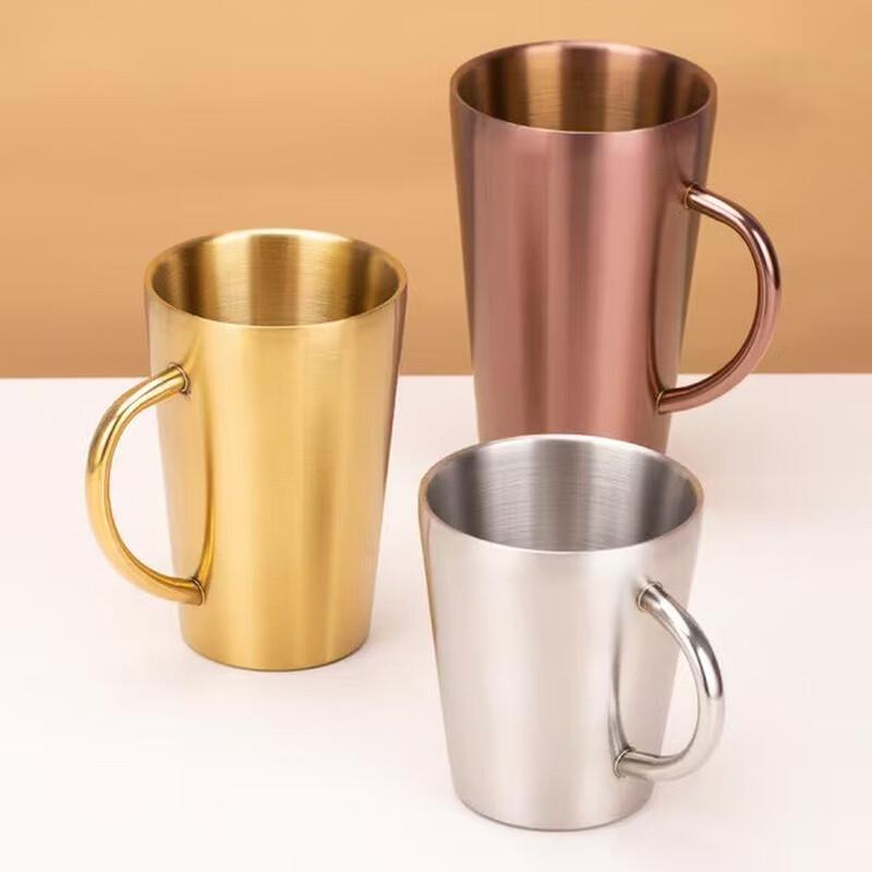 Diamond Pattern Double-Walled Stainless Steel Mug