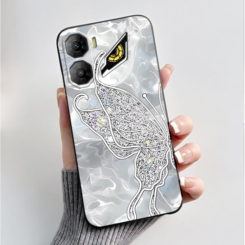 Custodia per Stampa per ZTE Nubia Neo 3 5G Fundas Capa Guscio Nero in Silicone Morbido Copertura ZTE Nubia Neo 3 GT Carina Custodia con Fiore e Cartone Animato