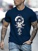 Unisexs Summer Cotton Fashionable Casual Sports Loose Japanese Samurai Pattern Printed Round Neck Short Sleeve Tshirt Top Shirts