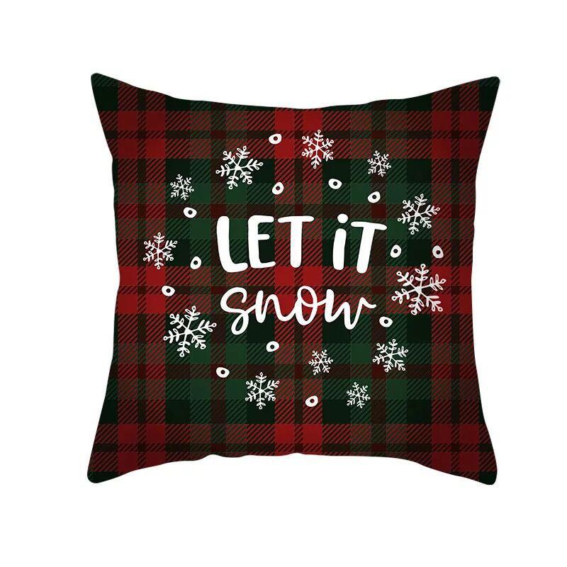 Classic Red Plaid Christmas Pillowcase Festive Home Decoration Gift Pillow Cushion Cover