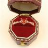 Yintai Imperial Concubine Rose Gold Heart-Shaped Red Zircon Ring: Luxurious Niche Design for Women