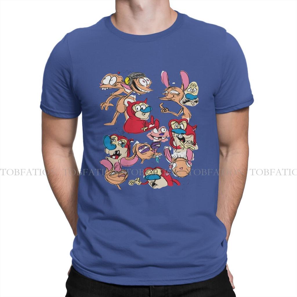 ZX Show The Ren  Stimpy Show Anime Men T Shirt Cotton Fashion ONeck TShirt Harajuku Streetwear
