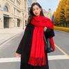Luxury Faux Mink Scarf Women Men Solid Color Winter Warm Shawl Korean Style Chic Neck Wrap 208x70cm