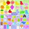 24Pcs Cute Kawaii Animal & Fruit Squeeze Toys Soft Stress Relief Pop Fidgets for Youngsters & Adults Perfect Party Favors Gifts