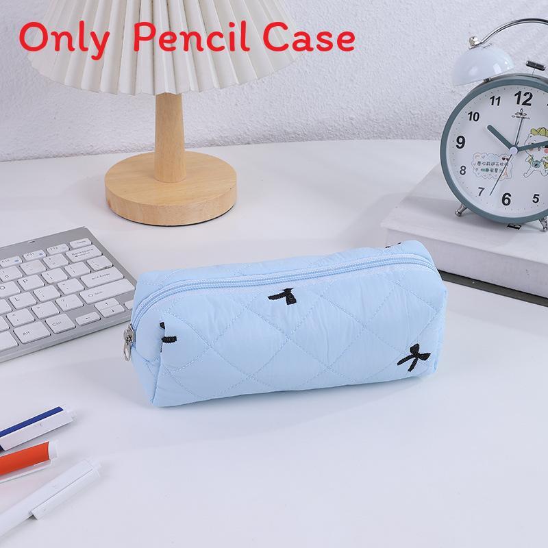 Cute Korean Style Polyester Pencil Bag With Spacious Storage For Students