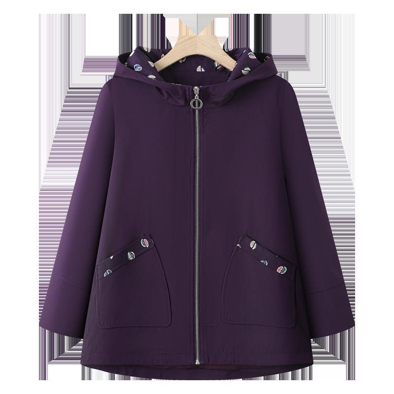 

Куртка-ветровка большого размера 200 цзинь для женщин среднего возраста - Стильная весенне-осенняя верхняя одежда для мам и бабушек 5XL фиолетовый