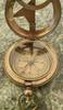 Antique Brass Sundial Compass | Vintage Pocket Compass 2inch Push Button | Collectible Maritime Navigation or christmas gift for him or her