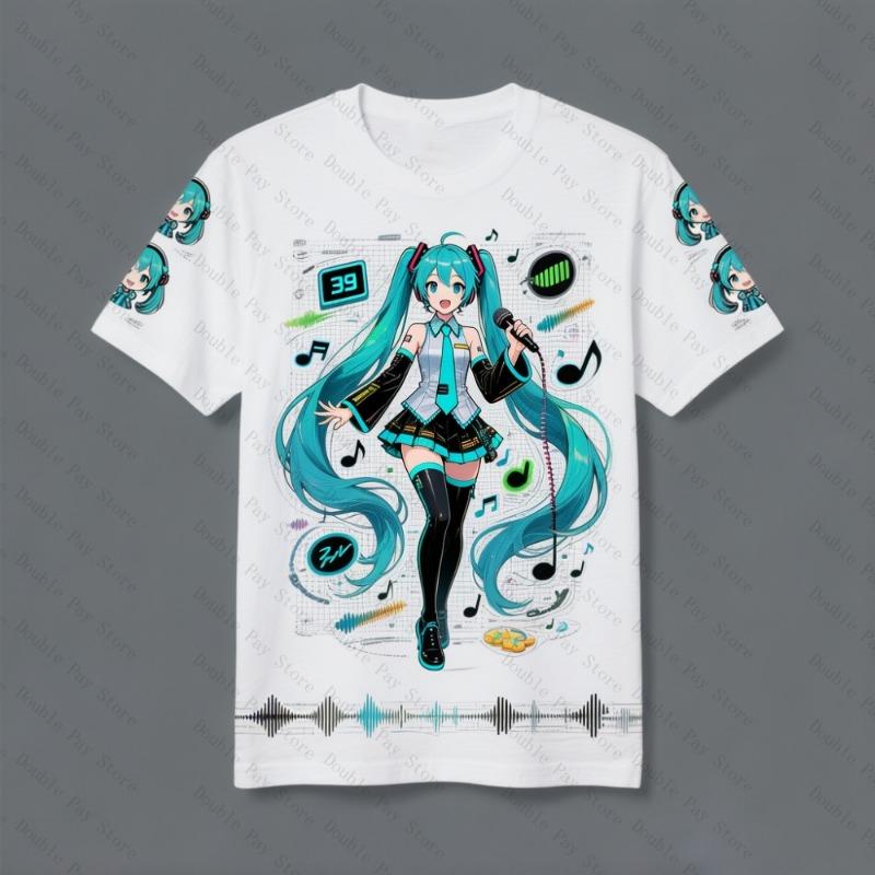 2026 Hatsune Miku Cosplay T-Shirt Anime Miku Memorable Moments Graphic XXS