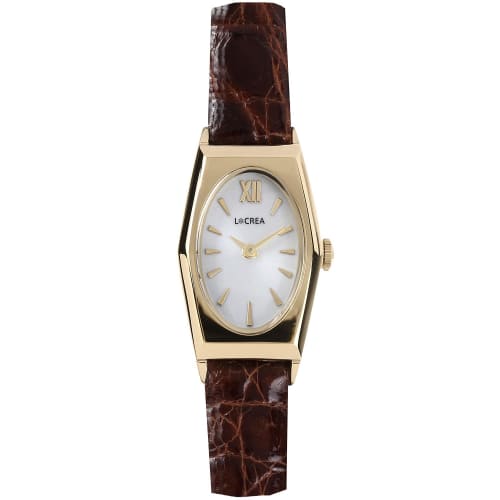 

Женские солнечные часы LCREA, Сделано в Японии (OVALE/Золото, Ремешок из натуральной кожи крокодила/LC2003-GPCBR)
