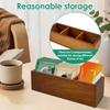 1PC New Tea Bag Holder Wooden Tea Bag Container Tea Bag Storage Organizer with Removable Dividers for Kitchen Office Countertop