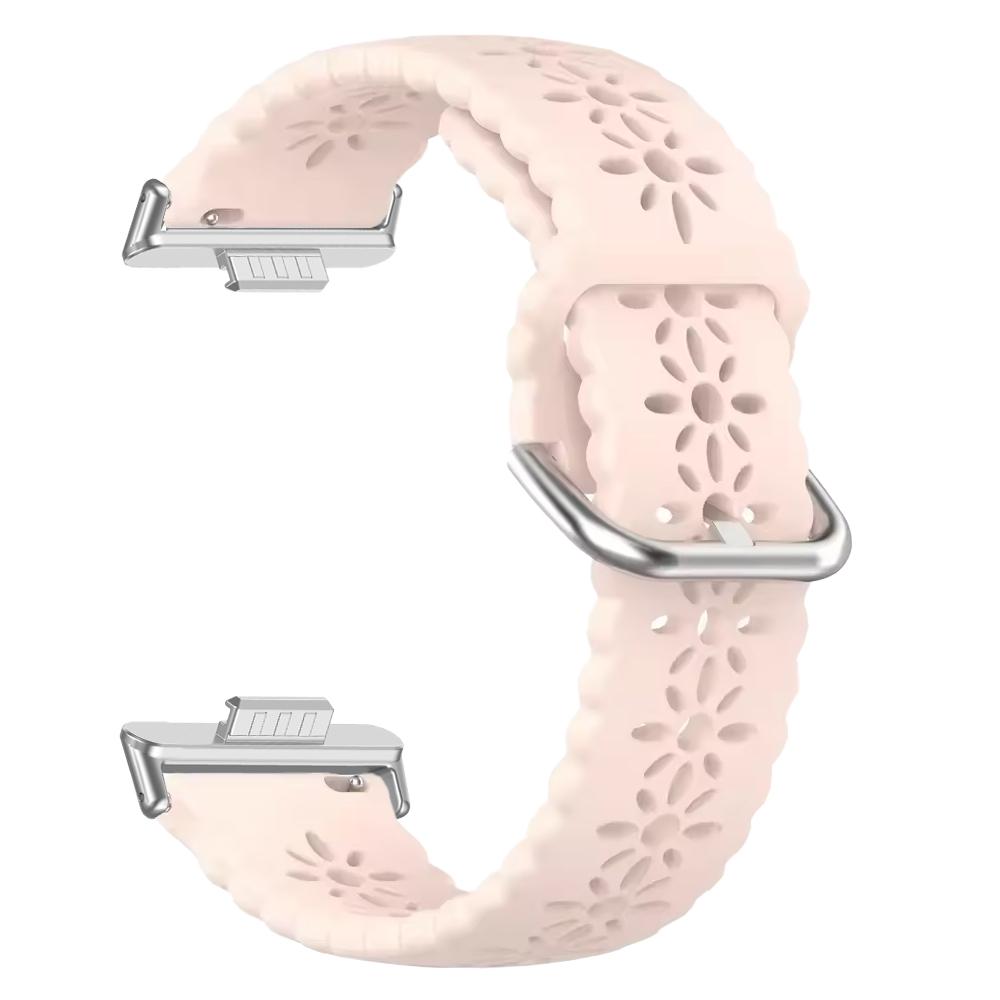 

Силиконовый ремешок, совместимый с умными часами Huawei Watch Fit 4 Pro, мужской/женский, классическая застежка-браслет для Huawei Fit 3/4, двухцветный ремешок для часов Huawei Fit 3 &Silver розовый