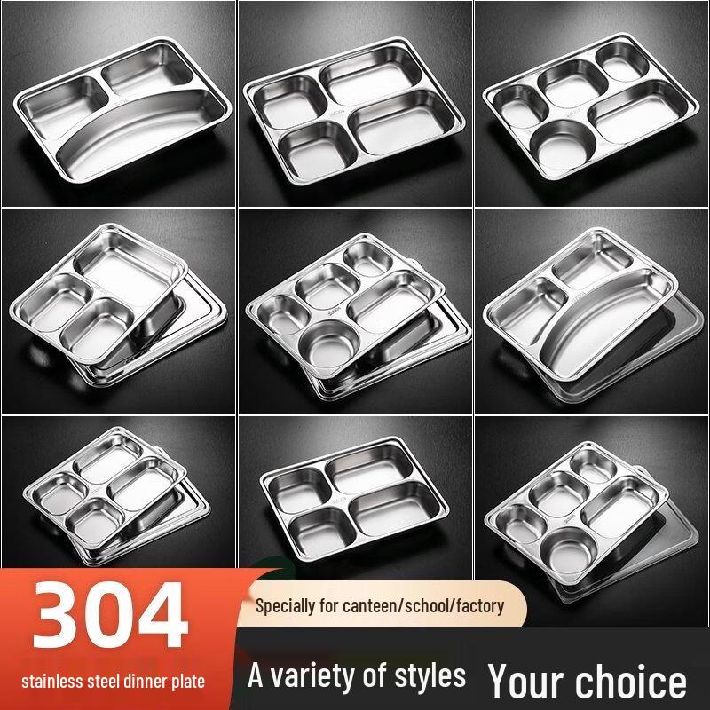 ZISIZ Thickened 304 Stainless Steel Square Dinner Plate