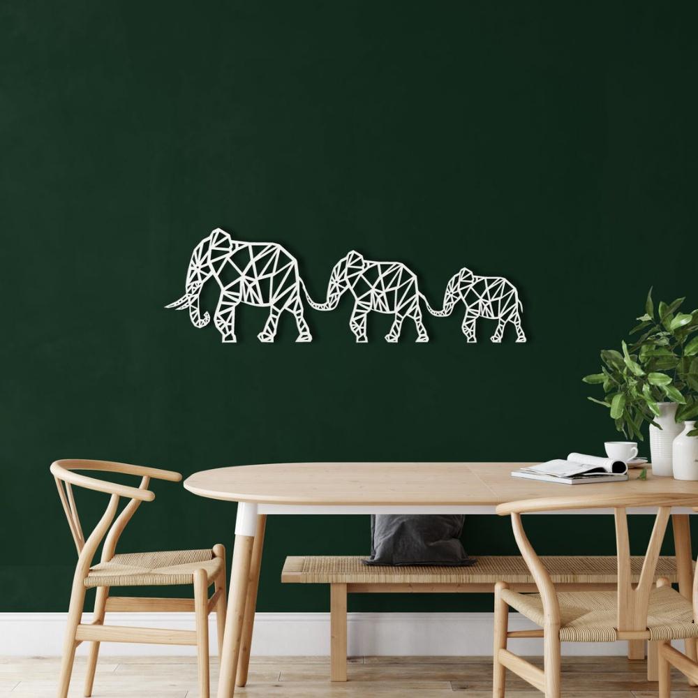 Geometric Elephant Family ,Metal Wall Decor, Metal Elephant Decor, Wall Hanging, Home Living Room Wall Art, Elephant Wall Art
