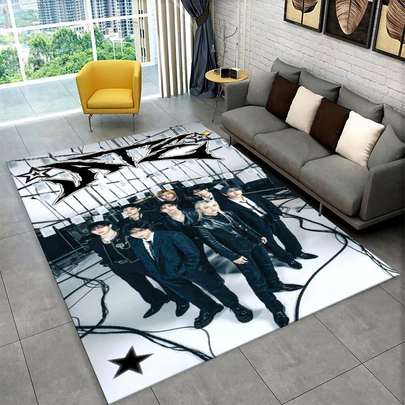 Kpop Stray Kids Music Star Carpet Rug for Playroom Bedroom Living Room Sofa Home Decor,kid Area Rug Non-slip Floor Mat Gift