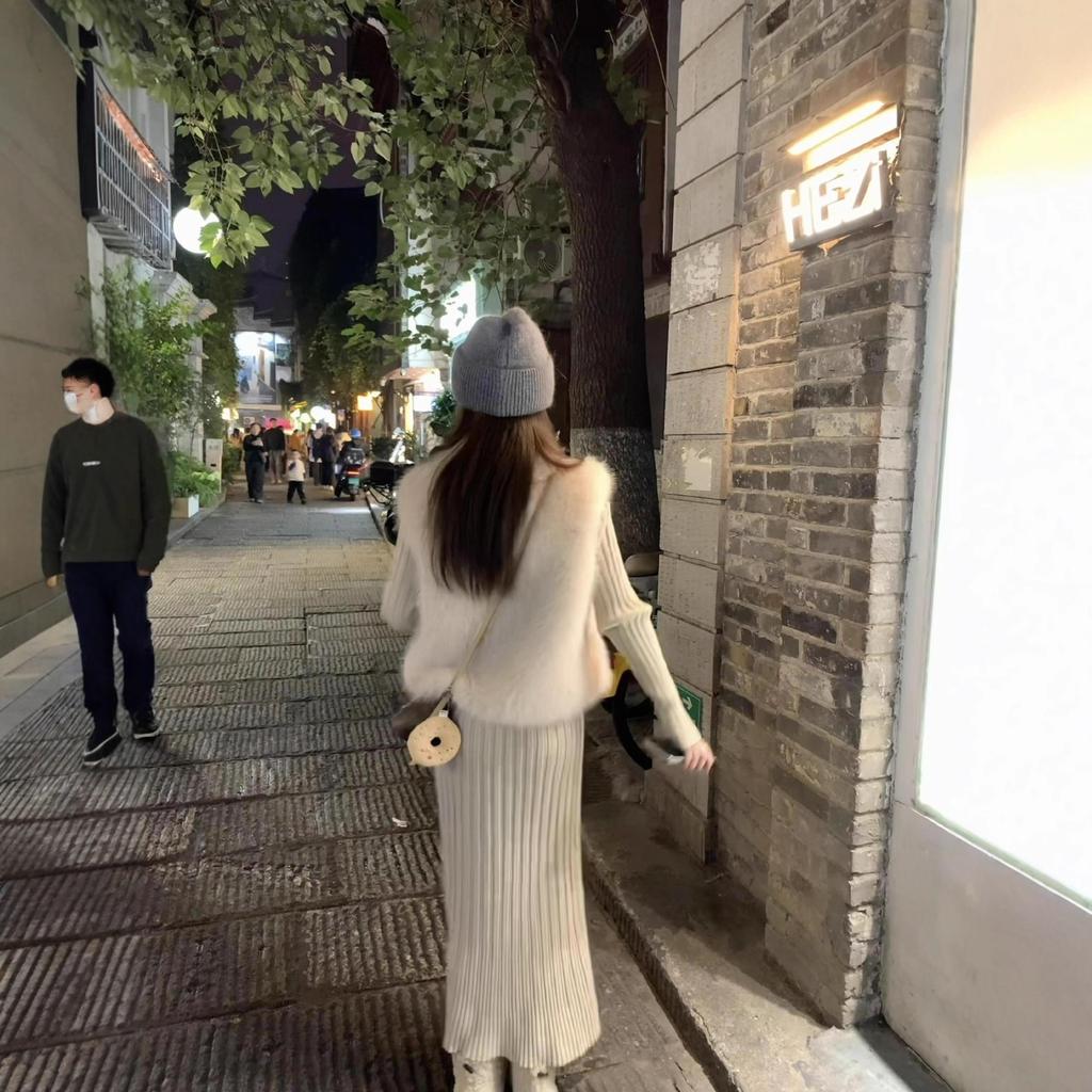 Imitation cashmere fur vest women's autumn and winter new fox fur jacket short stand-up collar