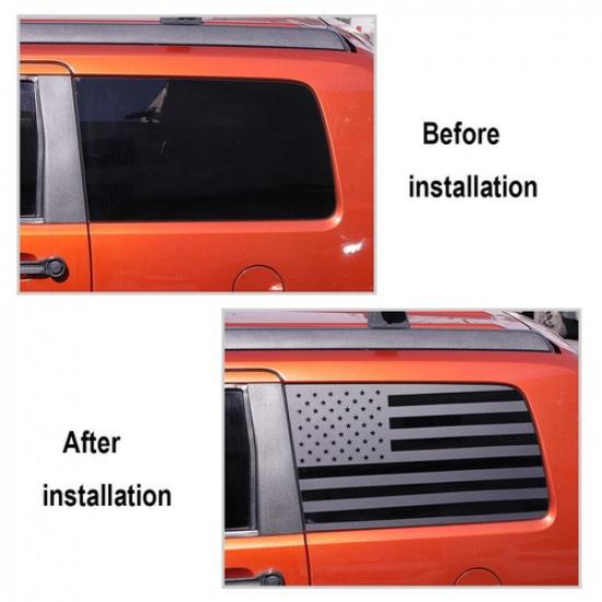 For Dodge Nitro 2007-2012 USA Flag Carbon Fiber Rear Window Sticker Decal Trim