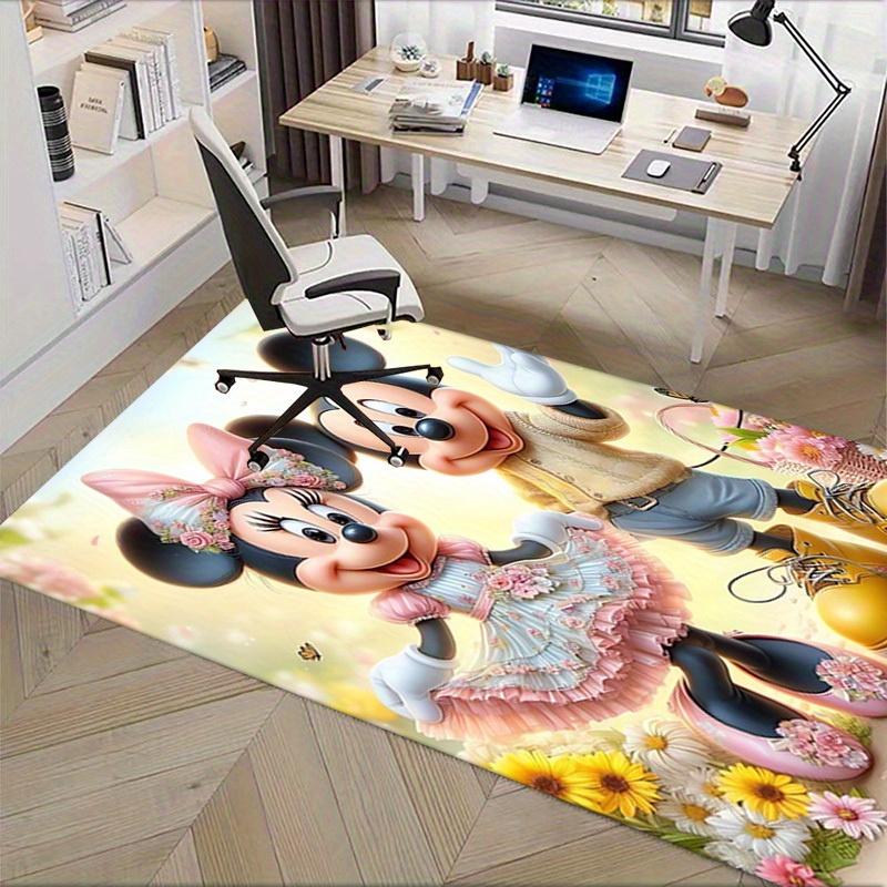 1pc Office Carpet, Under Chair Rug, Gift for Home Decor, Mickey Mouse and Minnie Mouse Floral Design