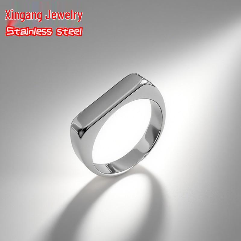 Titanium Steel European & American Women's Ins Style Cold-Tempered Ring