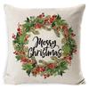 Pillow Cushion Cover Linen Santa Claus Pillow Cover Linen Material