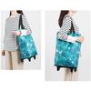 Foldable Oxford Cloth Telescopic Trolley Shopping Bag Household Trolley Shopping Cart with Wheels