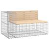 VidaXL Design Gabion Garden Bench 122x71x65.5 Cm Solid Pine Wood 834383