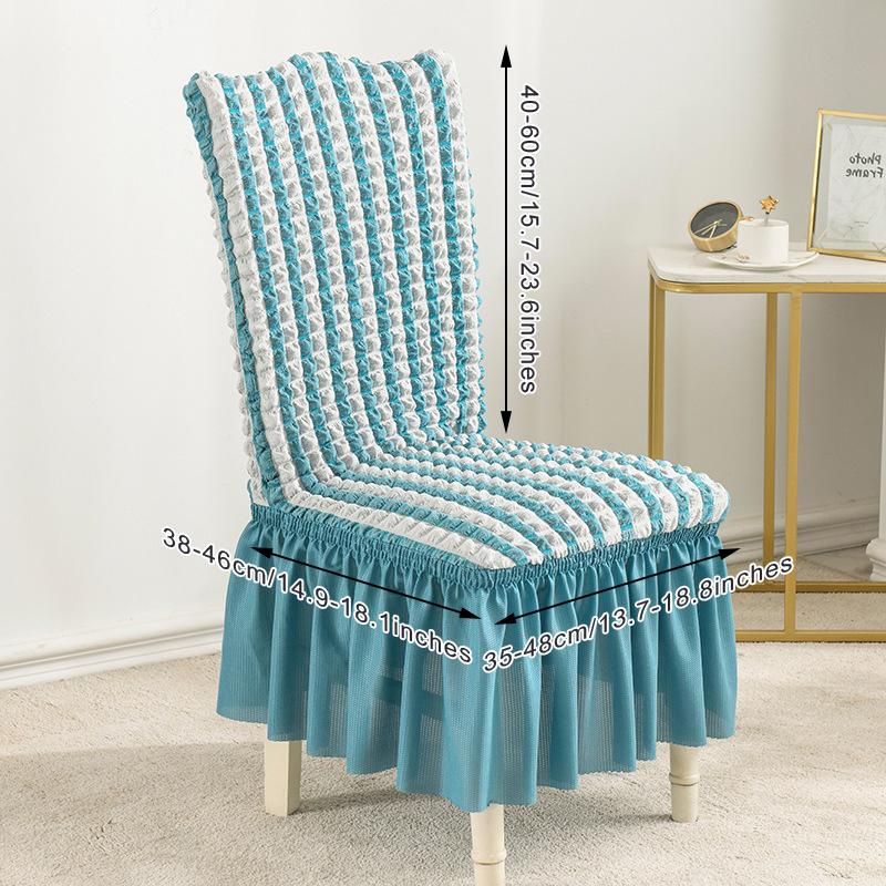 Thickened 3D Bubble Yarn Lace Skirt Chair Cover Home Universal All-inclusive Stretch One-piece Dining Chair Decorative Cover