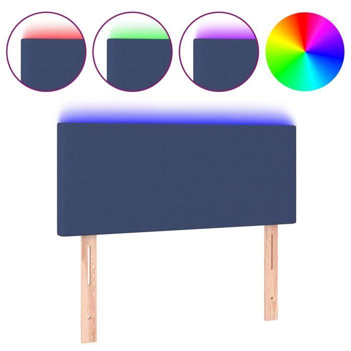 VidaXL LED Headboard Bedroom Furniture Single Bed Accessory Headboard Bed Frame Interior Blue 90x5x78/88 3121320