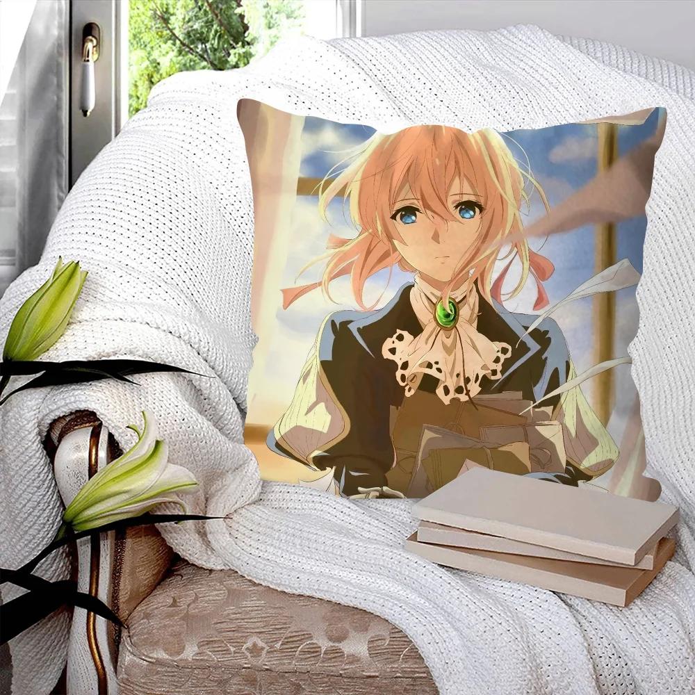 Violet Eternal Garden Animated Movie Pillow Case Square Pillow Bedroom Sofa Leisure Comfort CushionCarLivingRoom Home Decoration