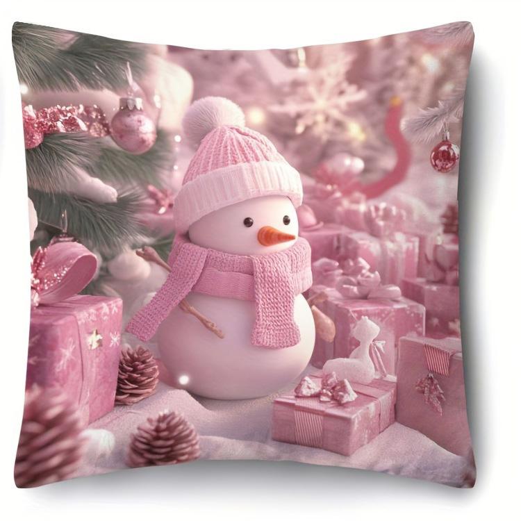 Rosa Weihnachtskissenbezüge: Weihnachtsmann, Schneemann & Festliche Freuden Sofas, Schlafzimmer-Kissenbezüge, Weihnachtsgeschenke